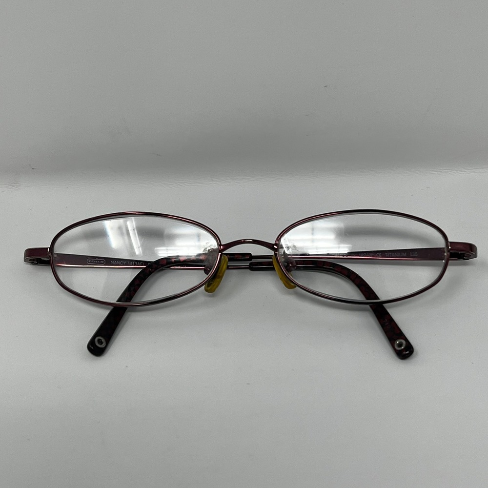 Coach Nancy 413AF Shiny Bordeaux Titanium Floral Eyeglass Frames Only - Picture 2 of 10